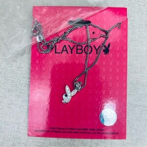NWT Y2K Playboy Silver Necklace With Playboy Bunny Charm Deadstock VERY RARE